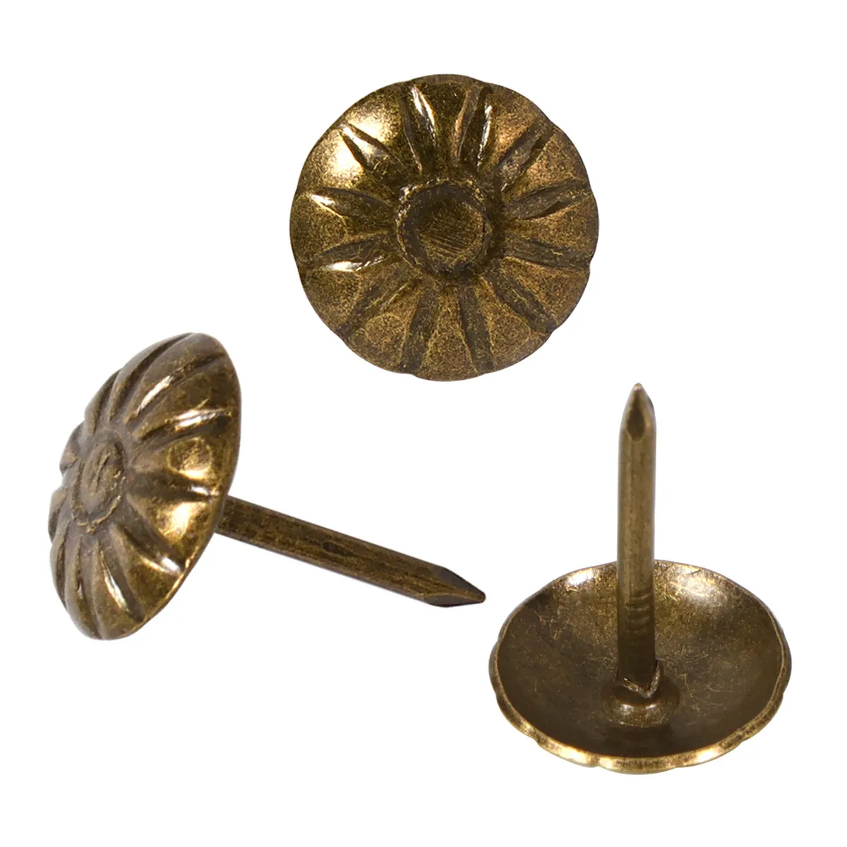 100개 철제 장 압정 못 레트로 엄마 소파 가구 못 홈 압정 못 황동색 미니 사이즈 가구 못