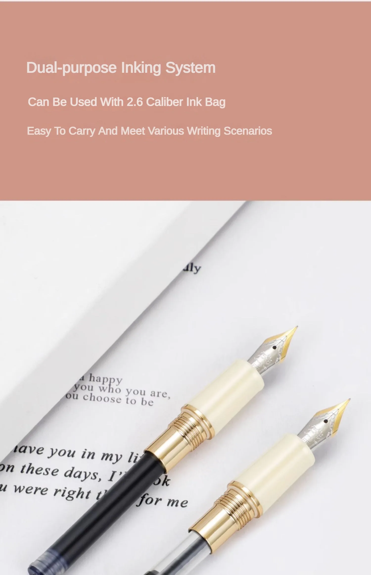 Jinhao 82 Mini Acrylic Fountain Pen - Cute Portable Calligraphy Pen for Office and School Supplies