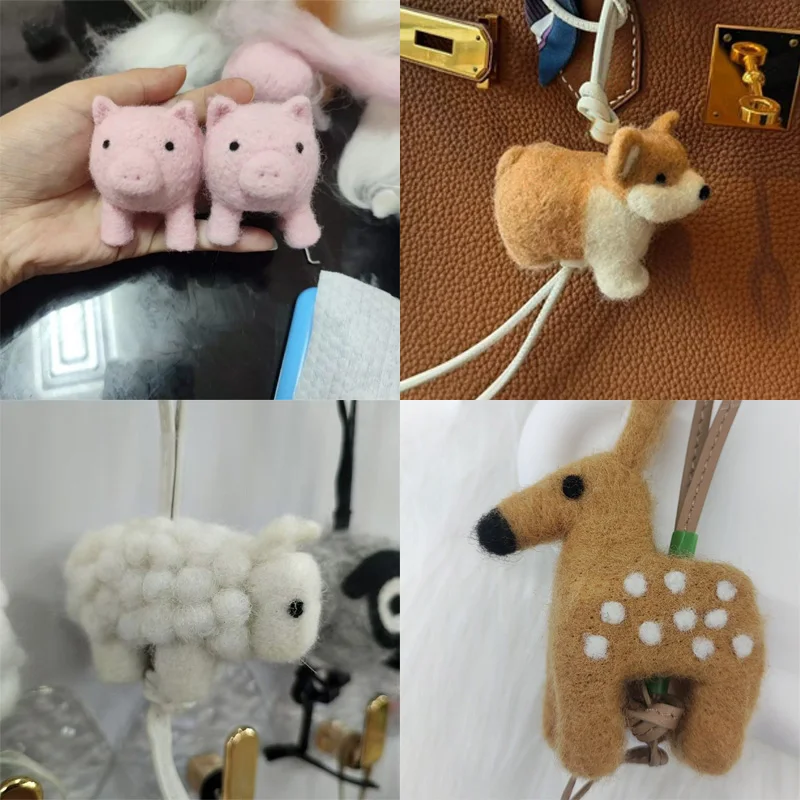 DIY Christmas Felt animals Wool Felt Pendant Handmade Party Christmas Tree Decoration Accessories Guinaldas Navidad Key Pendant