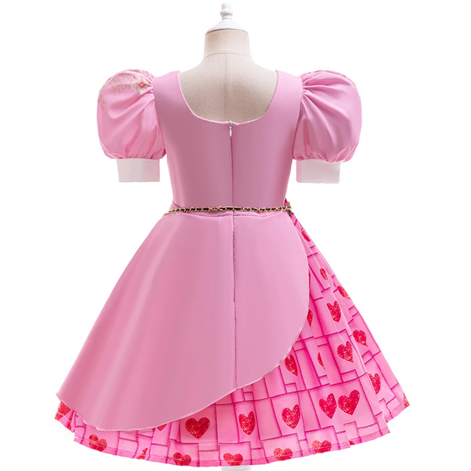 Descendants 4 Bridget Cosplay Halloween Princess Dress Kids Queen Hearts Girls Pink Costume Birthday Carnival Party Vestidos