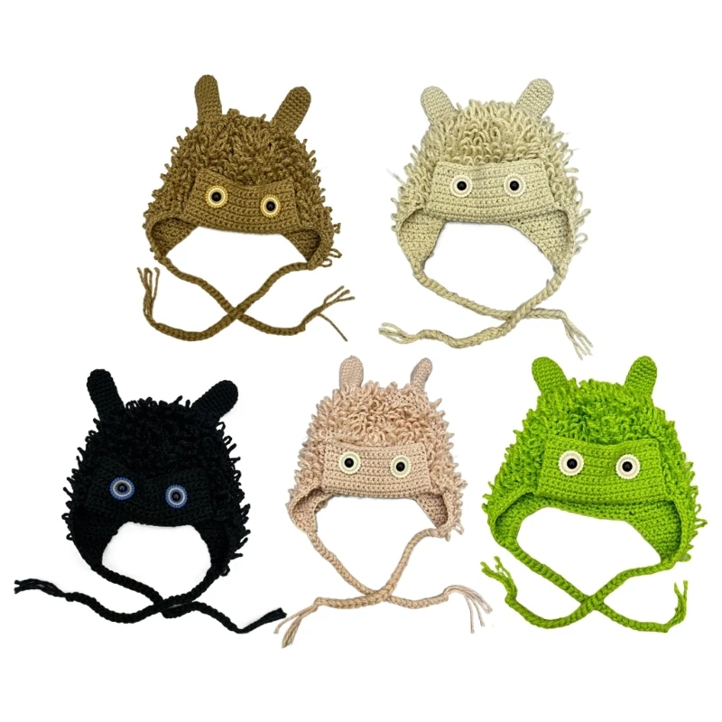 

Q1FA Women EarMuff Cap Novelty Cartoon Ear Beanie Hat Winter Headwear Warm Skiing Hat