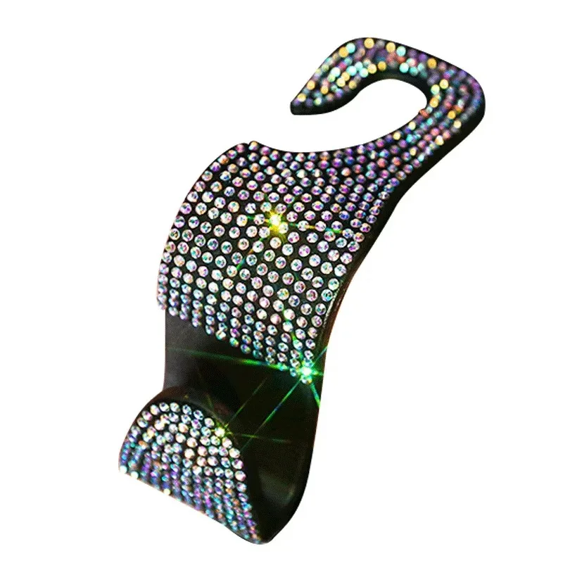 Rhinestone Car Seat Back Hook Bling Diamond Hanger Auto Back Universal Headrest Mount Storage Holder Car Interior Accessories