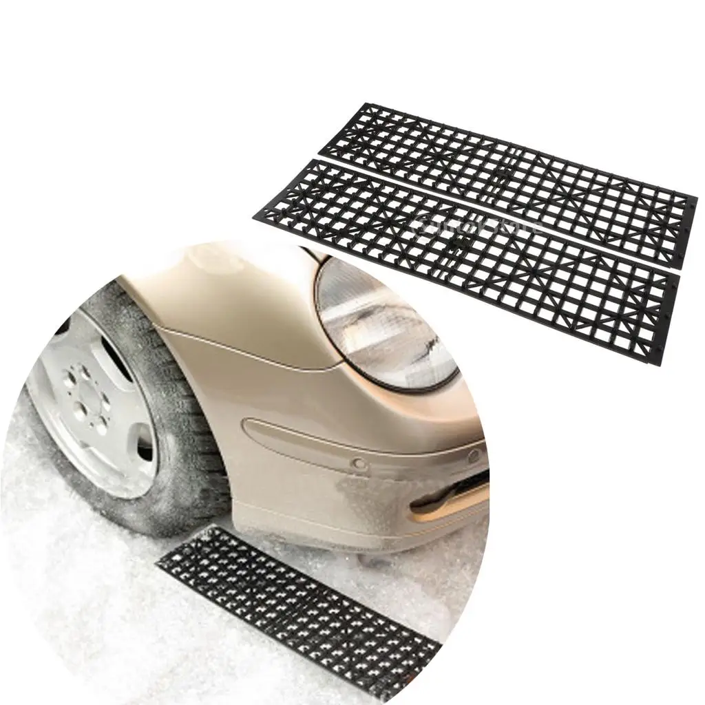 2pcs Auto Traction Mat Foldable Car Wheel Anti Skid Pad Recoveries