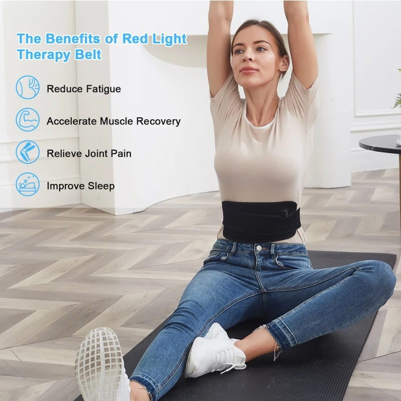 LED Red Light Therapy Belt With Timer 850nm 660nm Infrared Light Therapy Pad For Back Knee Hands Feet Pain Deep