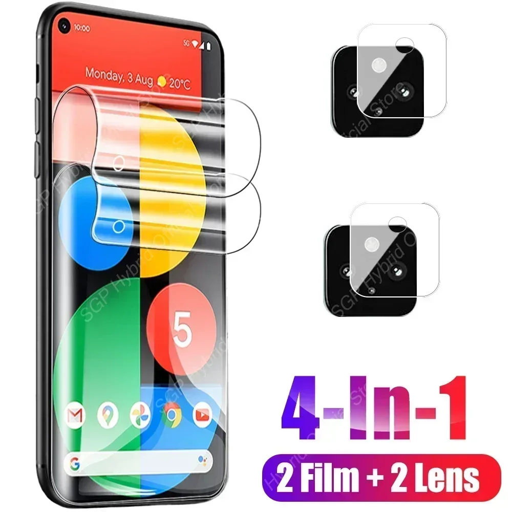 

Защитная пленка для экрана 4 в 1, Гидрогелевая пленка для Google Pixel 5 5A 5G 4A Pixel4 A 4 A Pixel5 Pixel5a, защита для камеры, не закаленное стекло