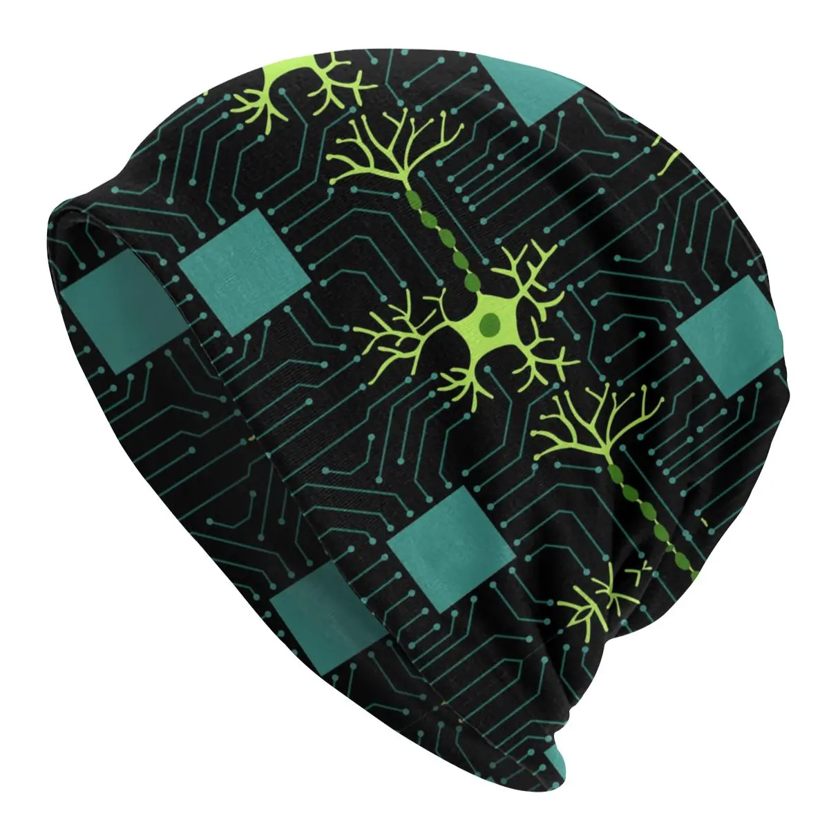

Circuit Board Computer Neural Network Beanie Bonnet Knitted Hats Unisex Adult Geek Programmer Winter Skullies Beanies Caps