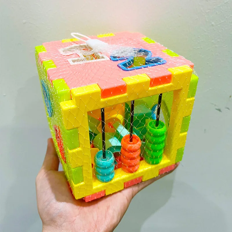 Baby Early Educational Box Toddler Shape Geometry Matching Number Counting Building Blocks Sorting Kids Cube Toy Clock Abacus educational toys