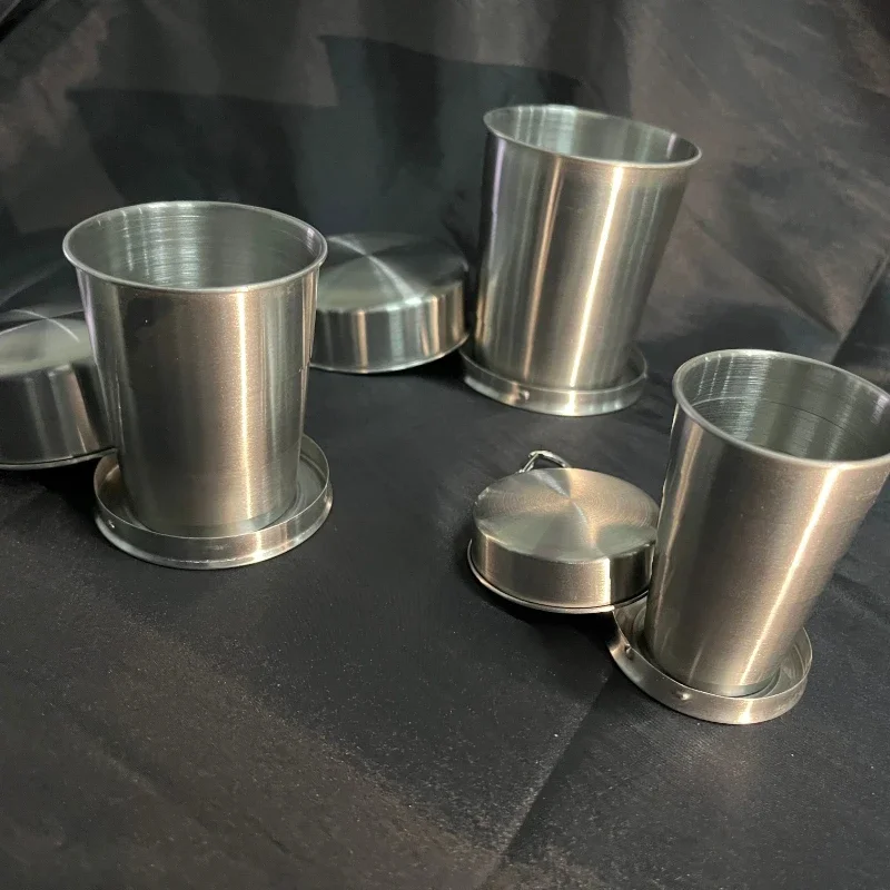 Portable Foldable Cup 75ml/150ml/250ml Outdoor Travel Collapsible Coffee Mug Telescopic Hiking Camping Water Stainless Steel folding cup,stainless steel cups