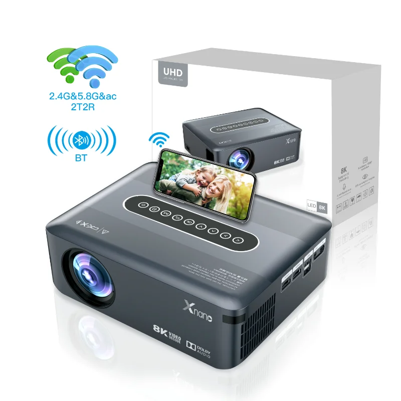 

X1 Smart Android WIFI 3D Full HD 1080P 8K Home Theater Projector 4K Proyector DLP projectors