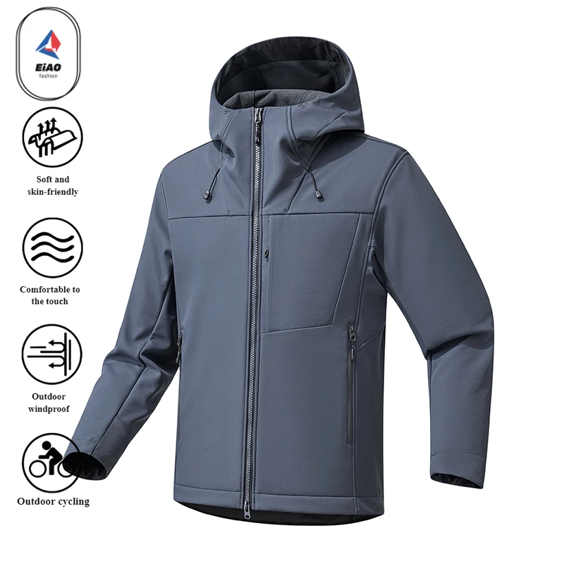 EIAO 2025 New Spring Autumn Waterproof Jacket Men Women Unisex Softshell Outdoor Hiking Camping Fishing Travel Windbreaker Tech