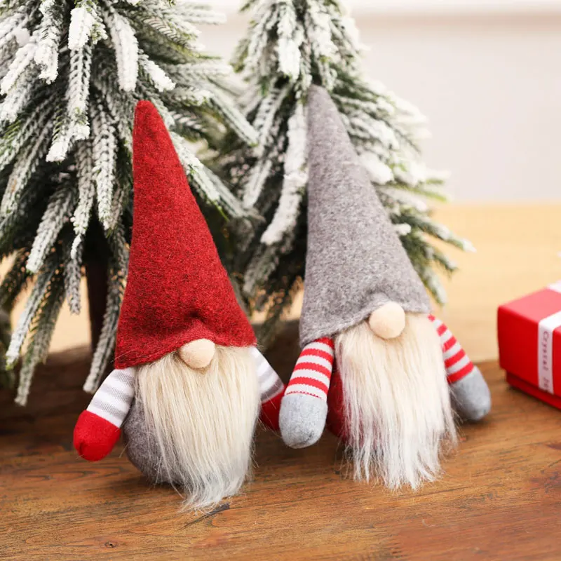 Autre décoration pour Noël-8 pcs Mini en Peluche Pendentif Arbre De Noël,  Poupée de Noël