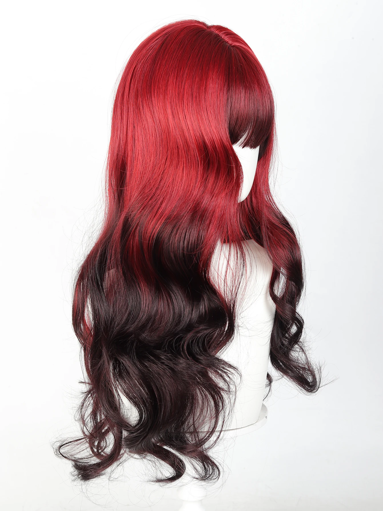 Synthetic Red Black Curly Wig for Daily Cosplay