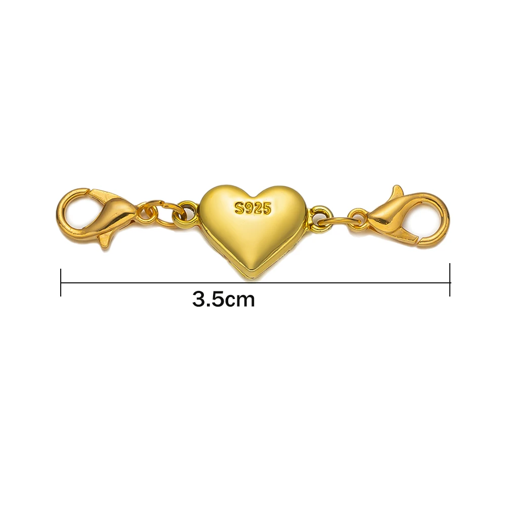 5 Stück starke magnetische Halskettenverschlüsse, Extender, silberfarbenes Metall, doppelter Karabinerverschluss für DIY-Schmuck, Armbandherstellung – Detail 1