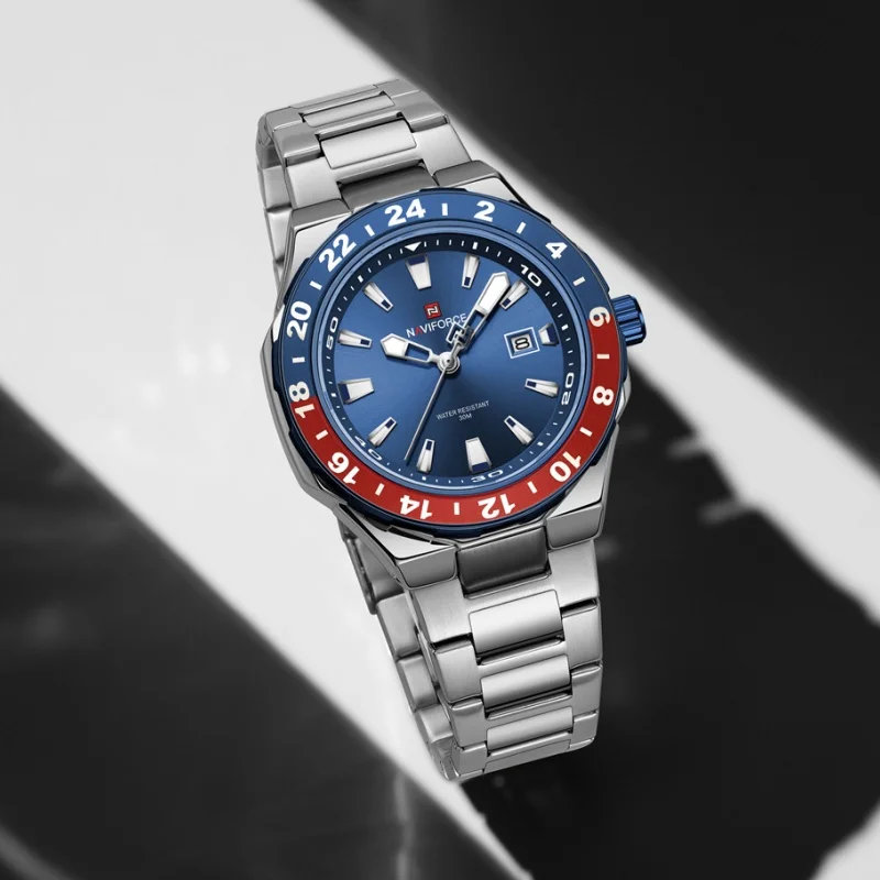 NAVIFORCE 9249 Classic Quartz Watch Fashion Calendar Night Light Waterproof Steel Strip Business Men's Luxury Watch reloj hombre - Image 5