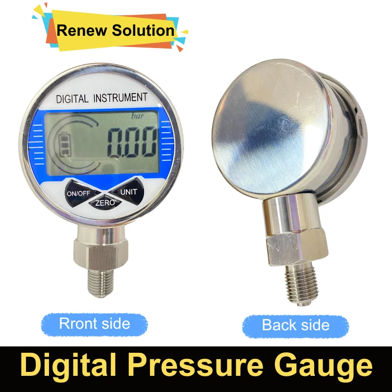 0-100Mpa Csutomized LCD Digital Hydraulic Pressure Gauge 60mm SS304 Oil Fuel Water Pressure Meter 40Mpa 6Mpa 100Kpa 500Kpa
