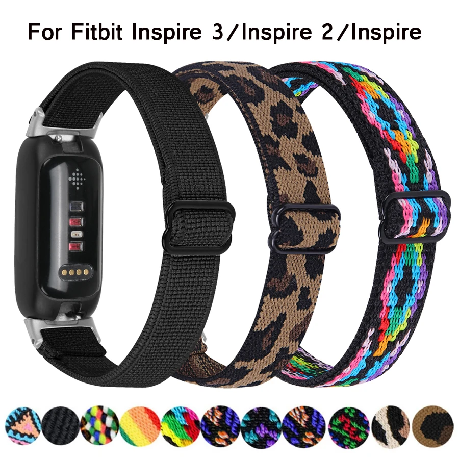 Fitbit Inspire 3 2 용 손목 스트랩, 나일론 탄성 교체 시계 밴드, Fitbit Inspire HR 손목 밴드, Correa 벨트