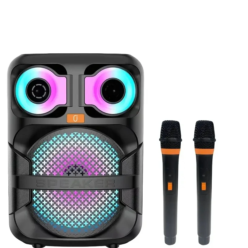 Jyx T28 Portable Bluetooth Speaker, Matching Wireless Microphone, On-Site Singing Audio, Bluetooth 5.1, Karaoke Audio, Supports U Disk/Tf Card/Bluetooth/Fm/Wired Microphone/Wireless Microphone