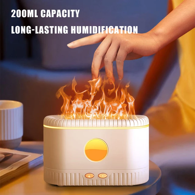 Colorful Flame Light Desktop Humidifier Waterless Auto-Off