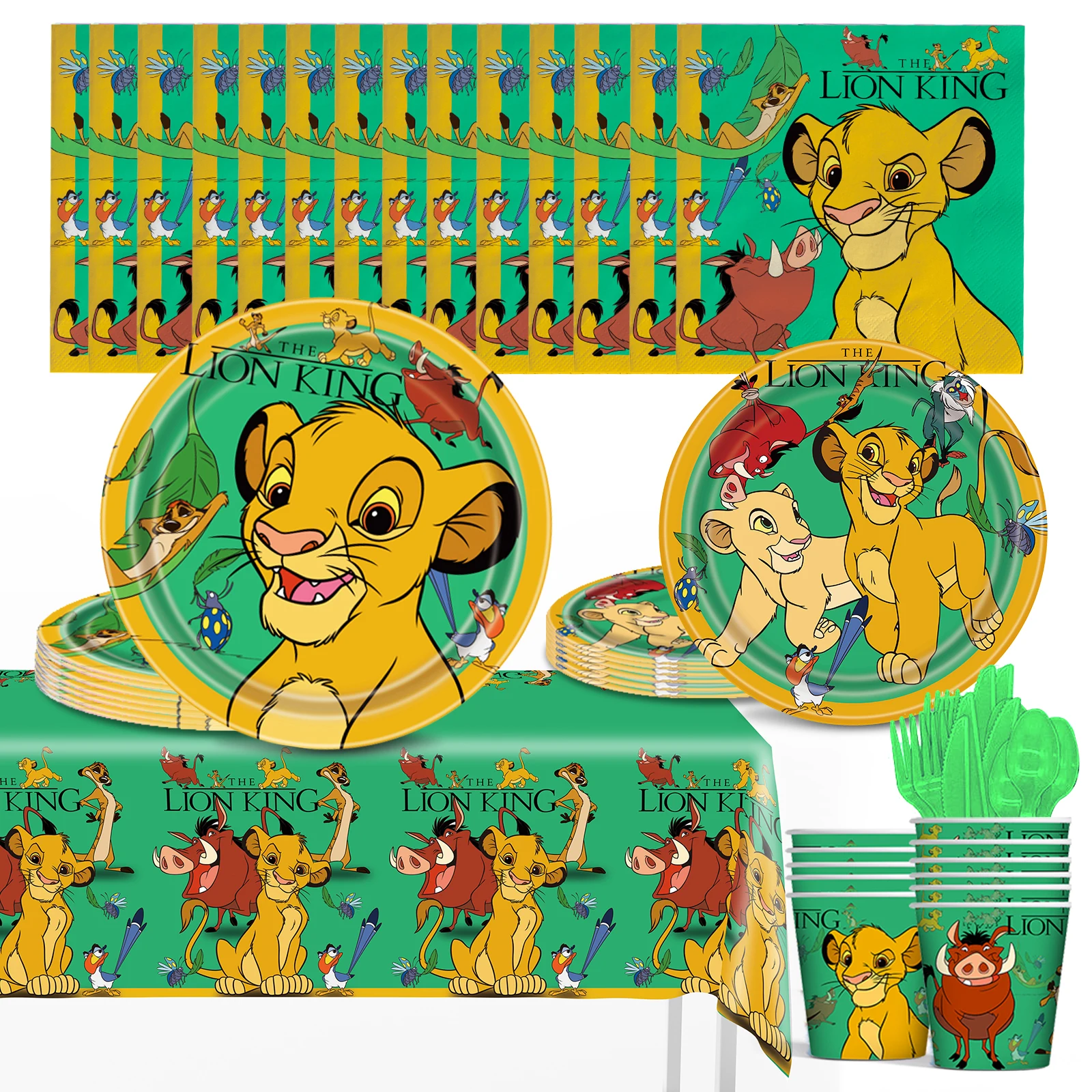 

The Lion King Simba Birthday Party Supplies Disposable Tableware Balloon Tablecloth Cup Plate Napkin for Kids Boys Baby Shower