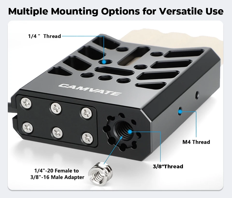 Mount Bracket SSD Holder With 1/4"-20 Screws and USB-C 3.2 Gen2 10 Gb/s Connecti