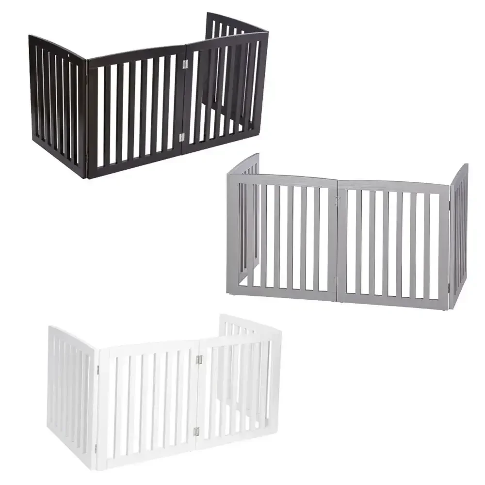 3/4 Panels 24/36'' Dog Gate Safety Barrier Folding Pet Fence Playpen Multi-Color