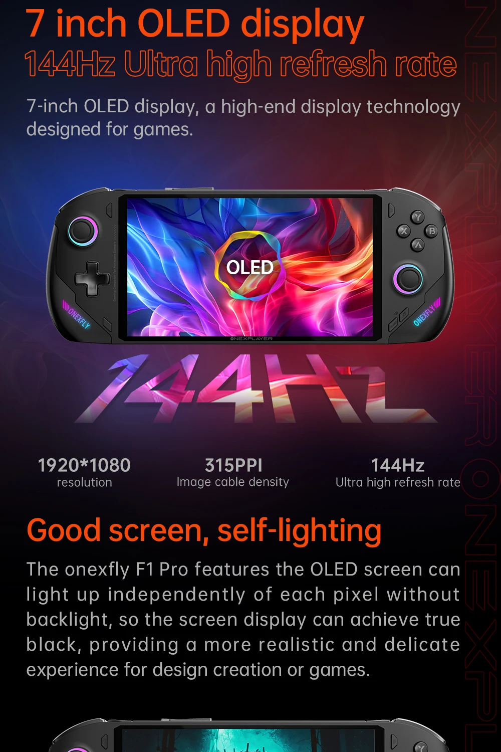 OneXPlayer OneXFly F1 Pro AMD 8840U AI 9 365 HX 370 OLED 144Hz 7" Screen PC Game Console Handheld 3A Steam Play Laptop Windows11 4