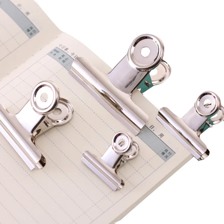 4pcs Office Stationery Round Head Steel Clip Silver Round Head Clip Storage Bill Clip Stainless Steel Round Long Tail Clip