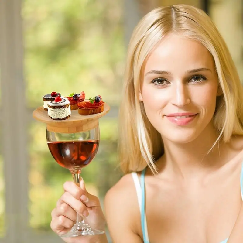 

Wine Glass Charcuterie Toppers 4pcs Decorative Wine Glass Topper Coasters For Appetizers Round Wine Glass Topper Plates For Home