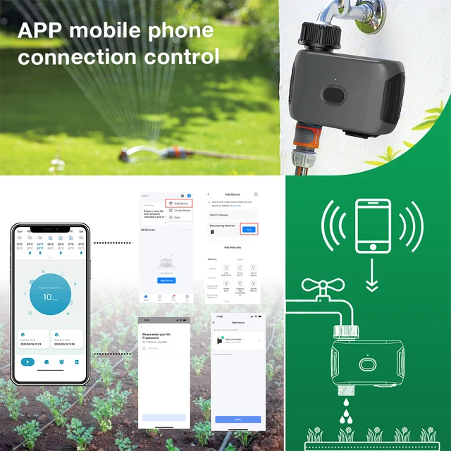 1-way Smart Wifi Water Timer Automatic Irrigation Watering Device Programmeable Timed Water Valve Flower Plants Sprinkler Timer 3