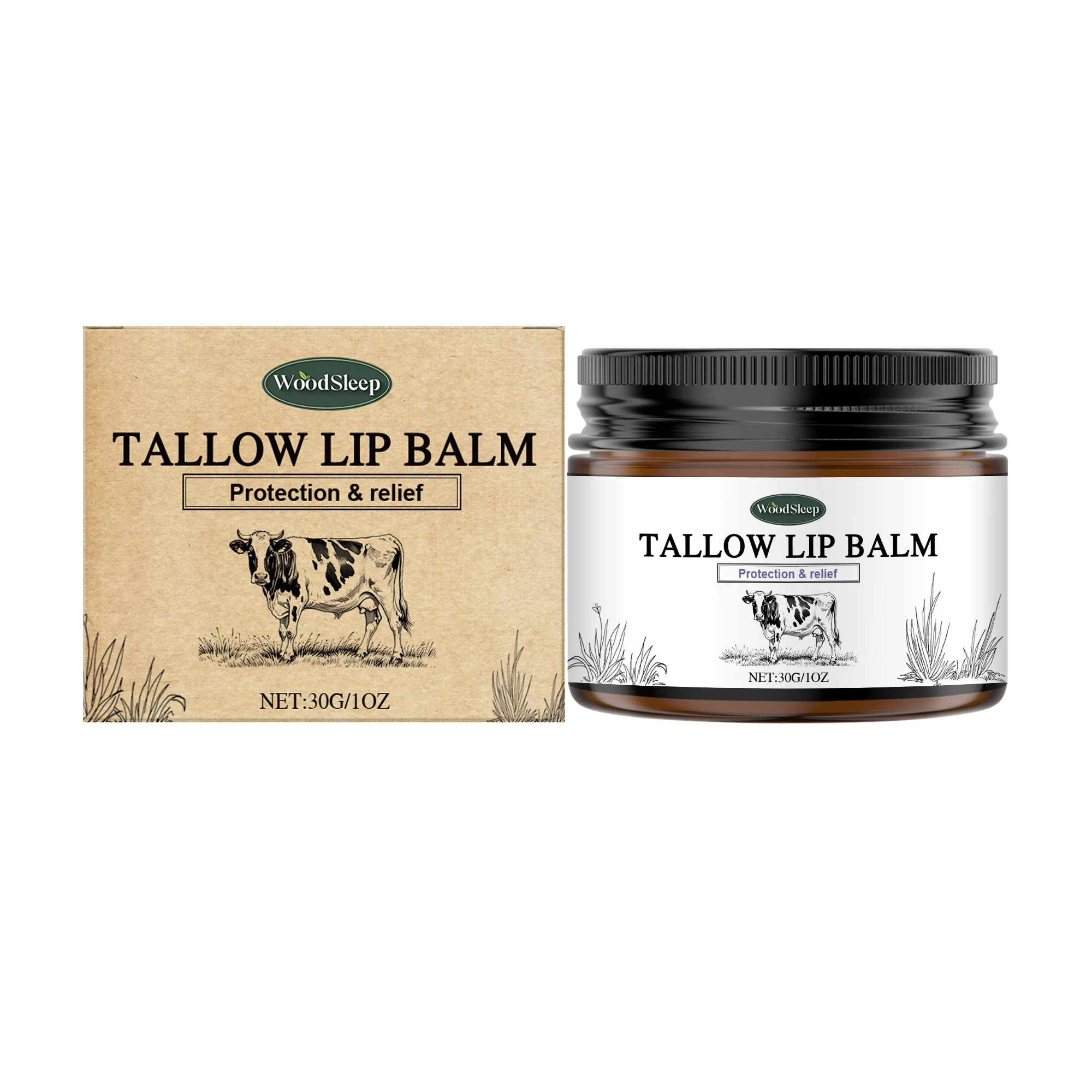 Tallow Lip Balm - A Daily Lip Care Balm for Softening & Moisturizing Dry Lips and Maintaining Lip Hydration