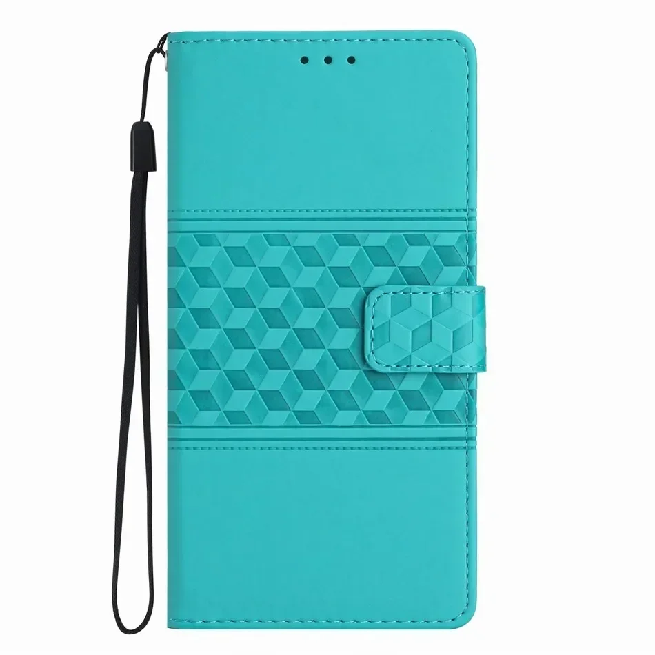 Versatile Grid Pattern Wallet Phone Case Cover