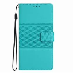 Versatile Grid Pattern Wallet Phone Case Cover - Galaxy A21S (Sky Blue OA)
