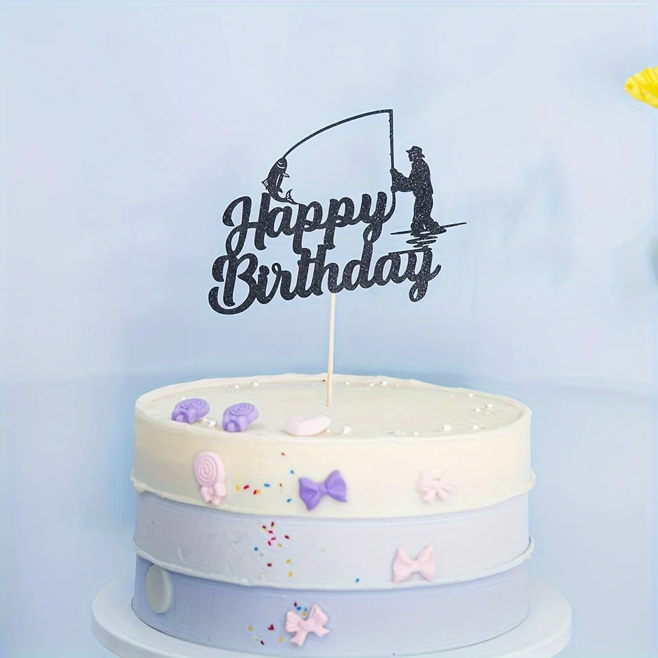 Decorazioni Torta Pescatore, 6pz Buon Compleanno Decorazioni per