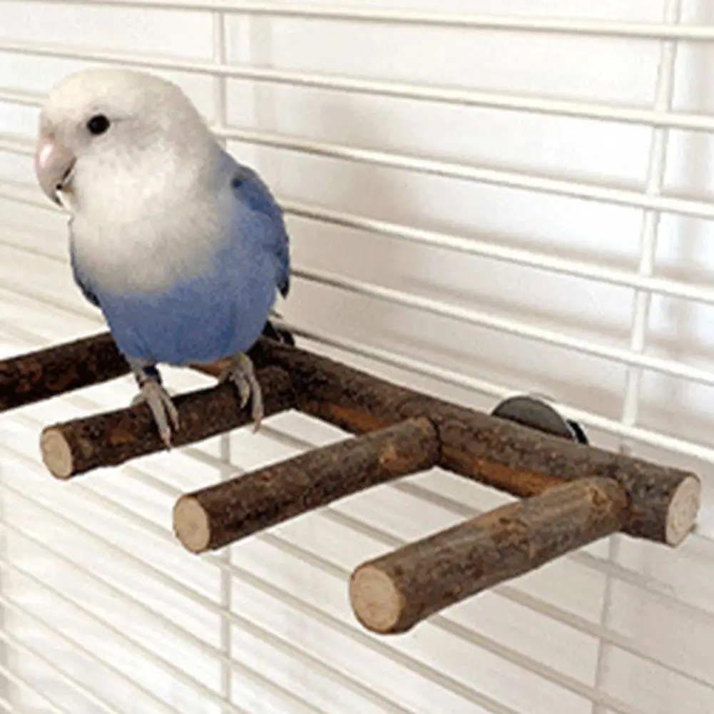 Parrot Bird Perch Bird Wooden Ladder Standing Climbing Chewing Toys For Small Medium Parrots