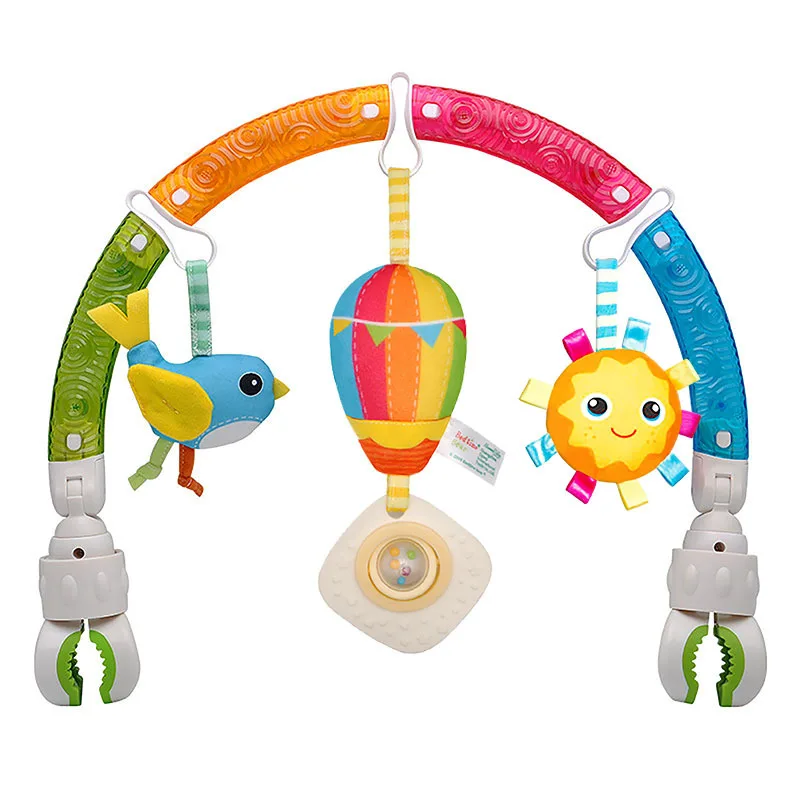 Infant Baby Stroller Arch Toy Play Bar Fun Newborns Sensory Activity Adjustable for Bouncers and Car Safe Seat Bed Hanging Toys 4