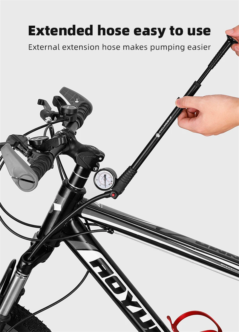 Bg1048 Bike Portable Pump With Gauge Aluminum Alloy Mini Inflator