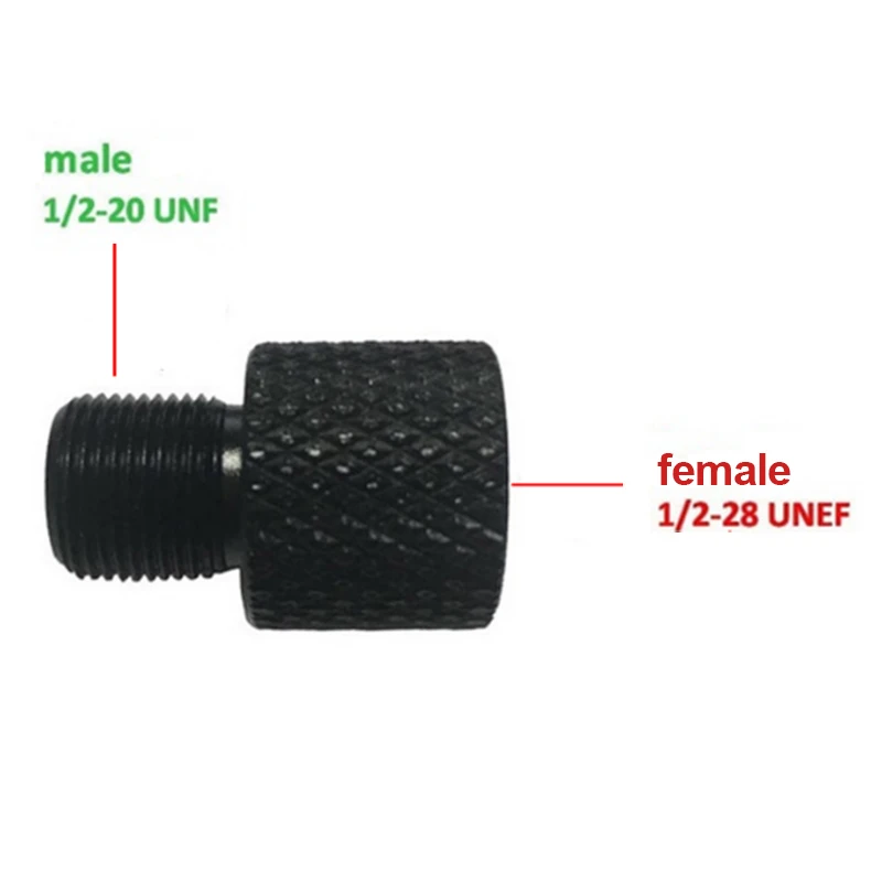 Threaded Adapter Barrel End Threaded Adapter Female 1/2-20 UNF To Male 1/2-28 UNEF Steel