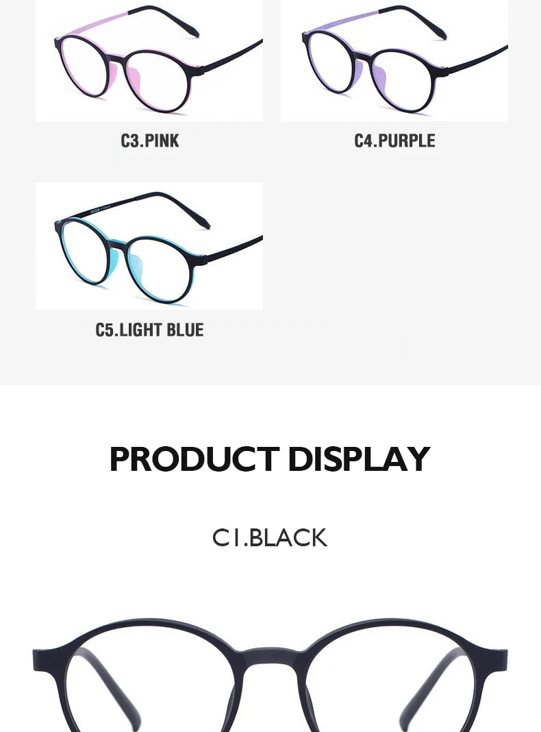 CRIXALIS Round Prescription Glasses Women Ultralight TR90+Titanium Myopia Anti Blue Light Glasses Men Vintage Computer Eyewear blue blockers