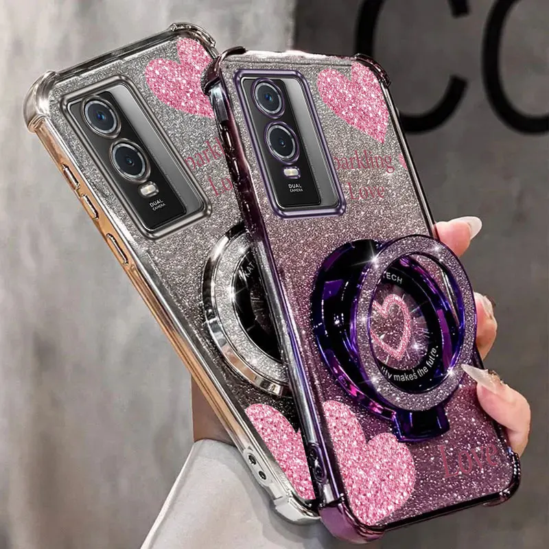 Glitter Strap Love Phone Holder Case