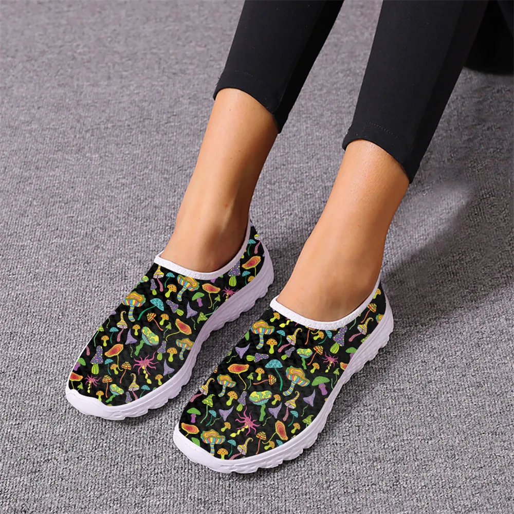 

Cartoon Mushroom Pattern Women's Spring Autumn Sneakers Brand Designs Trend Comfortable Non-slip Footwear Outdoor Travel Shoes