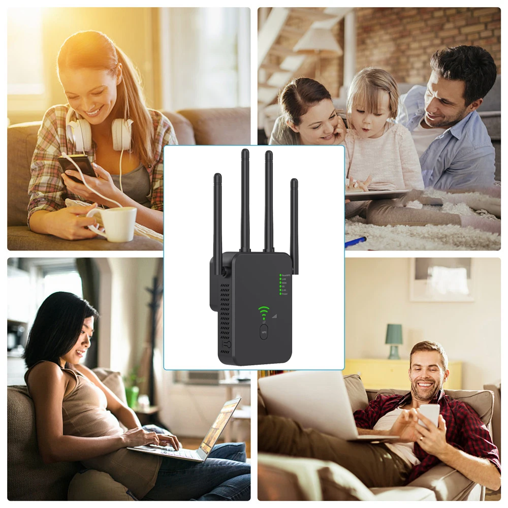 Repetidor Wifi sem Fio Impulsionador de Sinal Wifi Banda Dupla 2.4g 5g Extensor 802.11ac Gigabit Wifi Amplificador Roteador Wps 1200mbps - Imagem 2