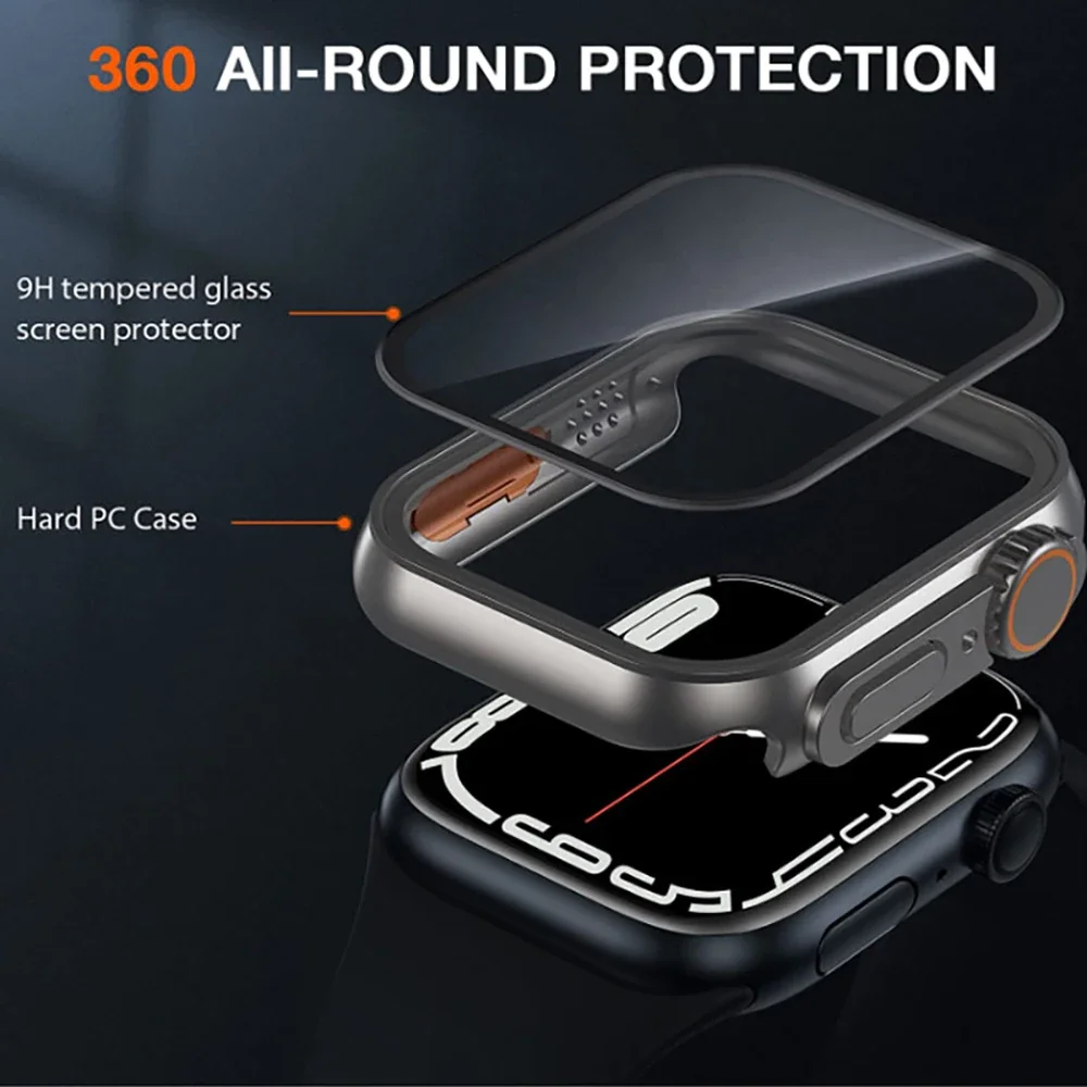 Premium Glass & Protective Case for Apple Watch - Ultra-Durable Bumper & Screen Protector Cover