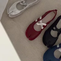 Black Silver Red Ballet Flats Trainers Women Split Toe Ballerina Tabi Walking Sneakers Woman Mary Jane Shoes Footwear Summer - Image 4