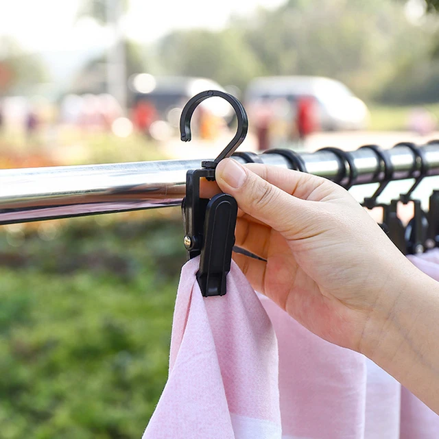 5 db Forgó Ruhák Csapok Fogas Mosókapás Klip Szupermarket Zokni Kijelző Műanyag Klip, Fehér Tároló Függöny Horoggal