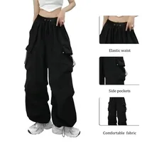 2025 Cargo Pants Women Retro Workwear Casual Baggy Straight Trousers Fashion Wide Leg Pockets Joggers Trousers Y2k Streetwear - Image 5