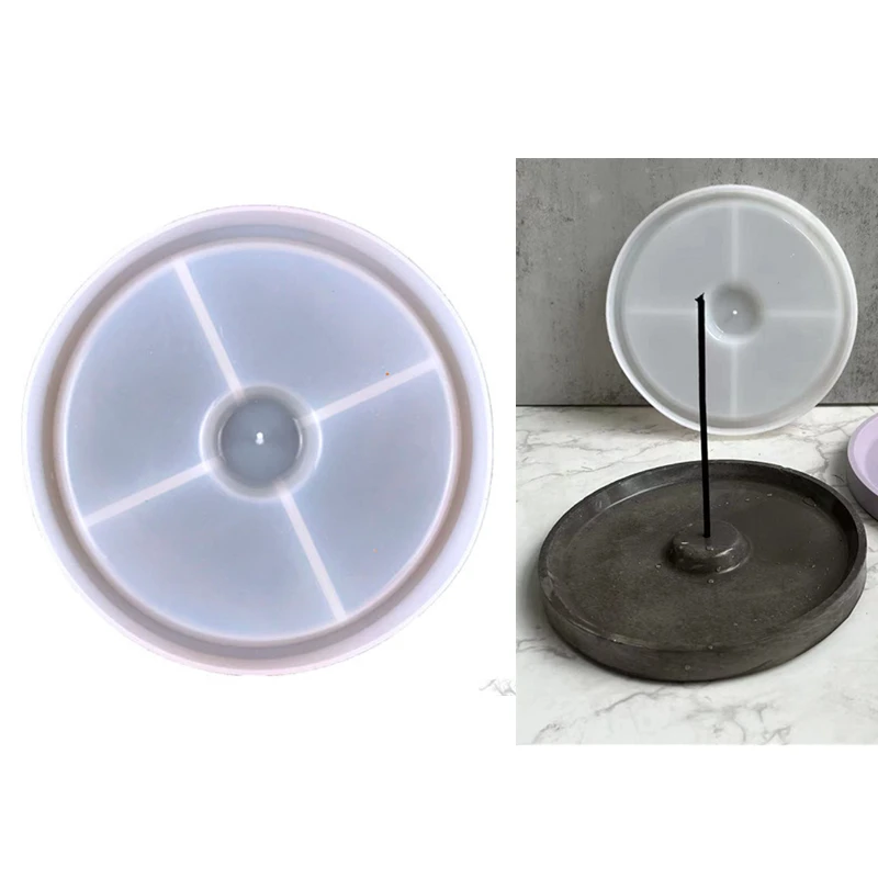 Meditate Incense Tray Silicone Mold Plaster Epoxy Resin Thread Incense