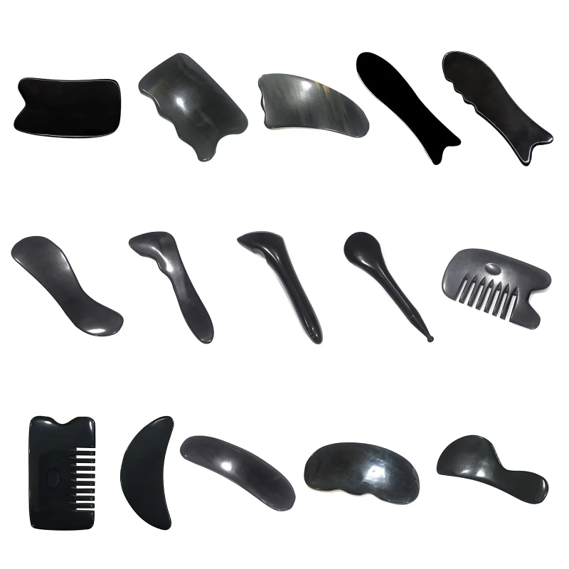 Acqua Buffalos Horn Gua Sha Strumento Di Massaggio Raschiatura Del Corpo Per Raschiare La Pelle Del Viso E Del Corpo Gua Sha Strumenti Per Il Viso Tra