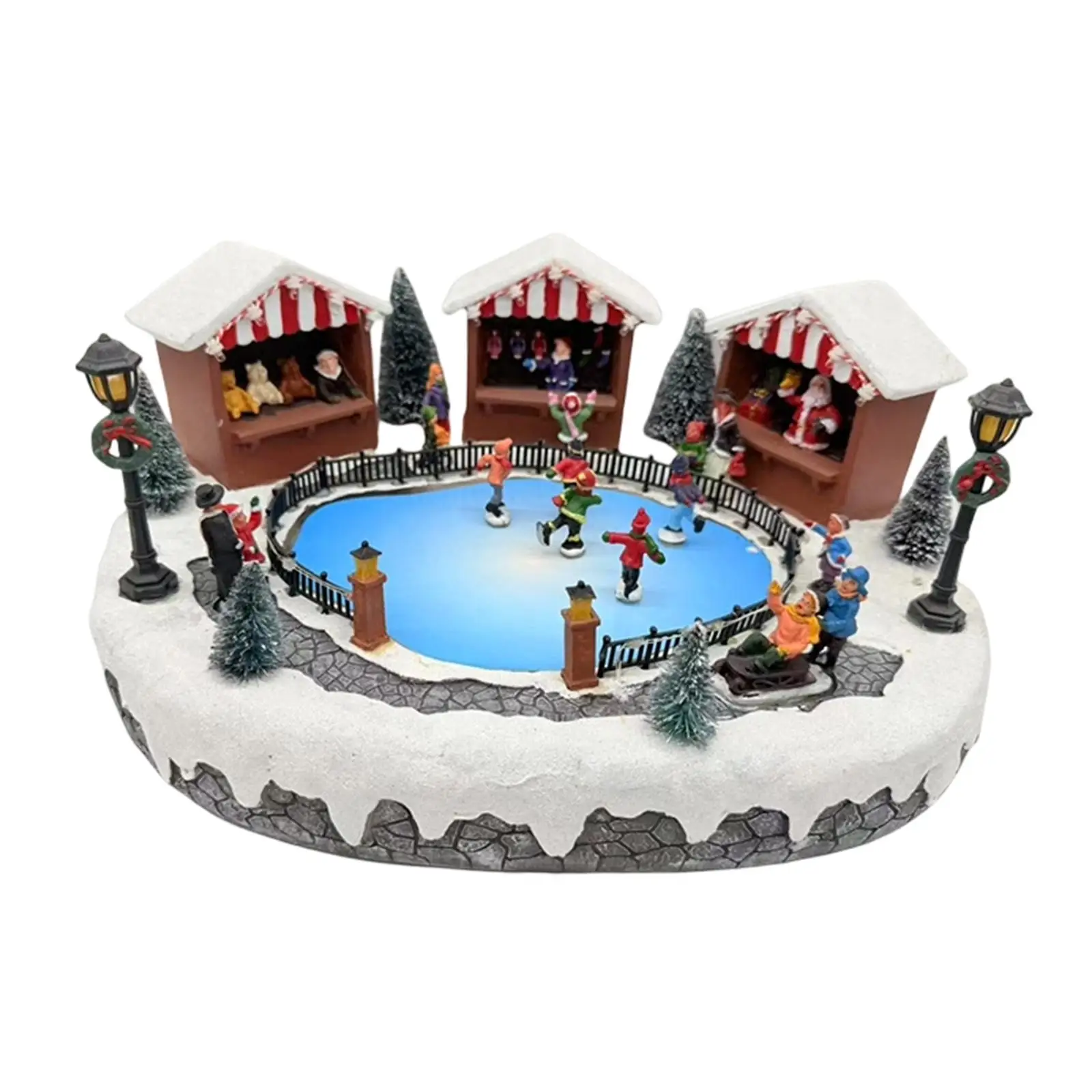Skating Christmas Village Animated Ice Rink for Table Displays Home