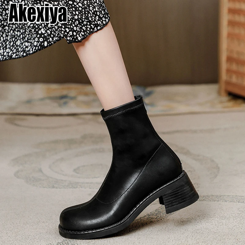 

Женские ботильоны на высоком каблуке 2022, женские ботинки челси с квадратным носком, высокое качество, короткие сапоги на молнии BC5291