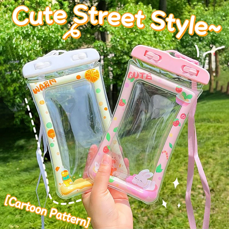 Premium Cartoon Waterproof Phone Case with Touchscreen and Airbag Neck Protector